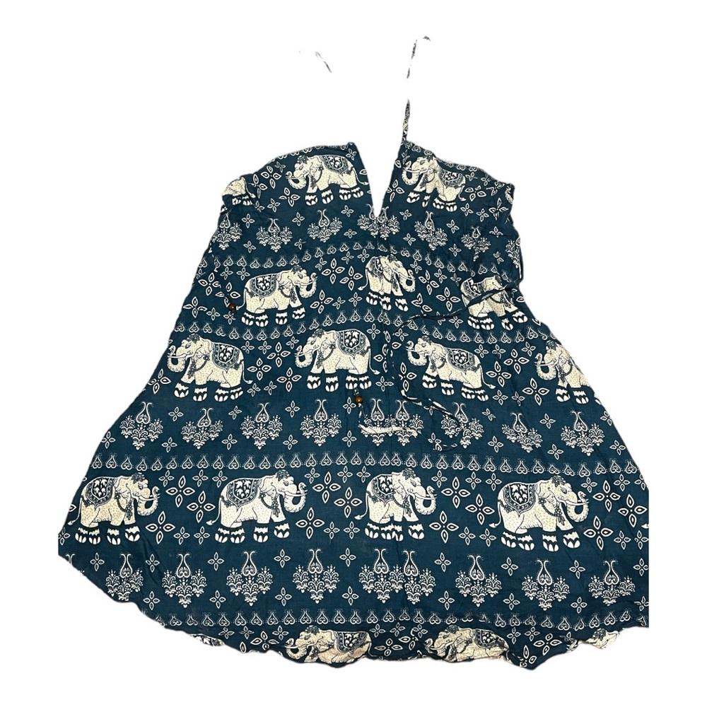 It's a beautiful backless dress with two strings on top to tie around your neck